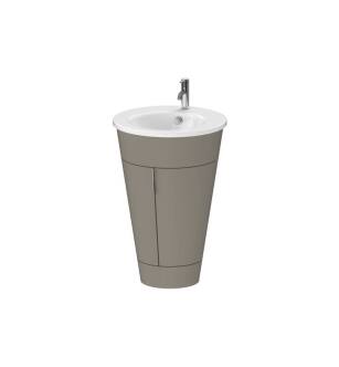 Duravit S1952009292 Starck 22 1/8" Floor Standing Single Bathroom Vanity with One Glass Shelf in Stone Gray Satin Matte