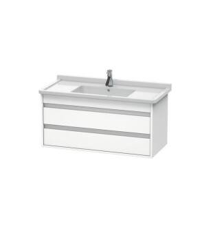 Duravit KT664501818 Ketho 39 3/8" Wall Mount Single Bathroom Vanity with Two Drawers in White Matte