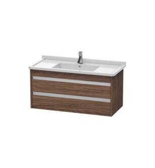 Duravit KT664502121 Ketho 39 3/8" Wall Mount Single Bathroom Vanity with Two Drawers in Walnut Dark