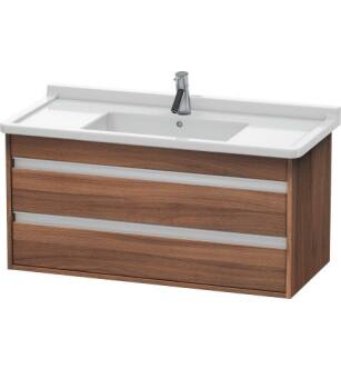 Duravit KT664507979 Ketho 39 3/8" Wall Mount Single Bathroom Vanity with Two Drawers in Natural Walnut