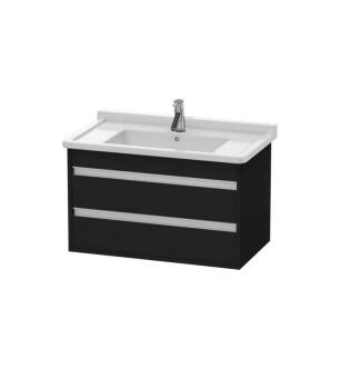 Duravit KT664401616 Ketho 31 1/2" Wall Mount Single Bathroom Vanity with Two Drawers in Black Oak