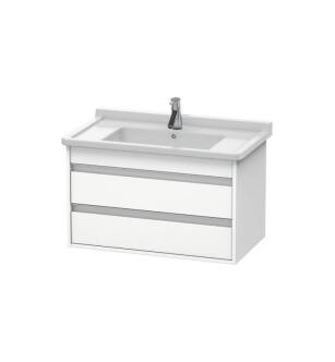 Duravit KT664401818 Ketho 31 1/2" Wall Mount Single Bathroom Vanity with Two Drawers in White Matte