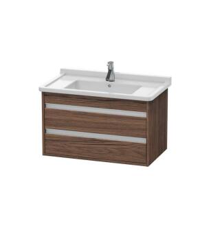 Duravit KT664402121 Ketho 31 1/2" Wall Mount Single Bathroom Vanity with Two Drawers in Walnut Dark