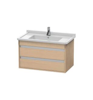 Duravit KT664403030 Ketho 31 1/2" Wall Mount Single Bathroom Vanity with Two Drawers in Natural Oak