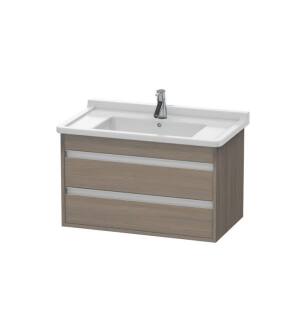 Duravit KT664403535 Ketho 31 1/2" Wall Mount Single Bathroom Vanity with Two Drawers in Oak Terra