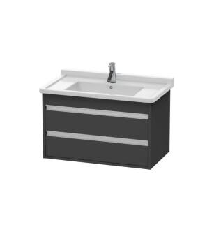 Duravit KT664404949 Ketho 31 1/2" Wall Mount Single Bathroom Vanity with Two Drawers in Graphite Matte