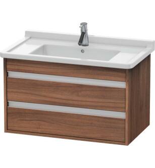 Duravit KT664407979 Ketho 31 1/2" Wall Mount Single Bathroom Vanity with Two Drawers in Natural Walnut