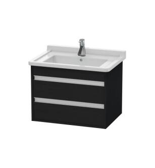 Duravit KT664301616 Ketho 25 5/8" Wall Mount Single Bathroom Vanity with Two Drawers in Black Oak