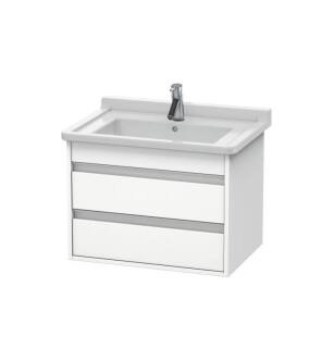 Duravit KT664301818 Ketho 25 5/8" Wall Mount Single Bathroom Vanity with Two Drawers in White Matte