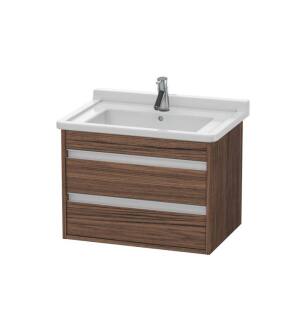 Duravit KT664302121 Ketho 25 5/8" Wall Mount Single Bathroom Vanity with Two Drawers in Walnut Dark