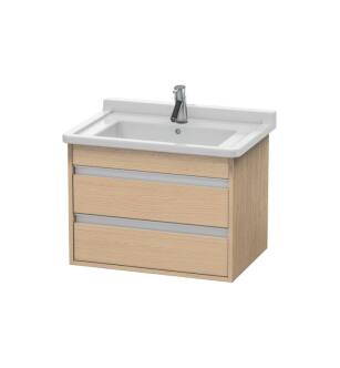 Duravit KT664303030 Ketho 25 5/8" Wall Mount Single Bathroom Vanity with Two Drawers in Natural Oak