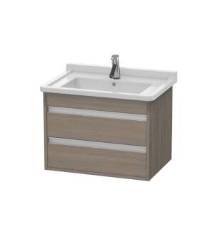 Duravit KT664303535 Ketho 25 5/8" Wall Mount Single Bathroom Vanity with Two Drawers in Oak Terra