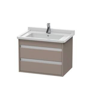 Duravit KT664304343 Ketho 25 5/8" Wall Mount Single Bathroom Vanity with Two Drawers in Basalt Matte