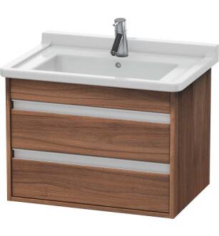 Duravit KT664307979 Ketho 25 5/8" Wall Mount Single Bathroom Vanity with Two Drawers in Natural Walnut