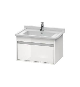 Duravit KT666302222 Ketho 25 5/8" Wall Mount Single Bathroom Vanity with One Drawer in White High Gloss