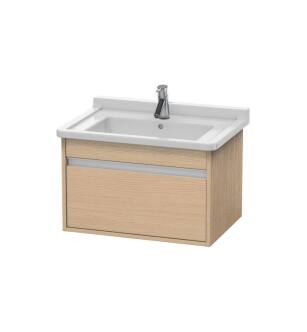 Duravit KT666303030 Ketho 25 5/8" Wall Mount Single Bathroom Vanity with One Drawer in Natural Oak