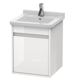Duravit KT6662L2222 Ketho 17 3/8" Wall Mount Single Bathroom Vanity with One Door in White High Gloss