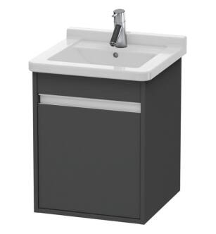 Duravit KT6662R4949 Ketho 17 3/8" Wall Mount Single Bathroom Vanity with One Door in Graphite Matte