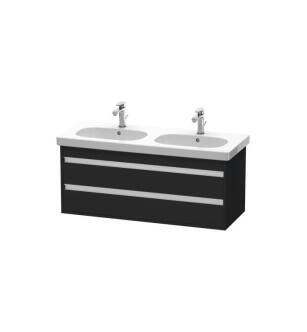 Duravit KT664901616 Ketho 45 1/4" Wall Mount Double Bathroom Vanity with Two Drawers in Black Oak