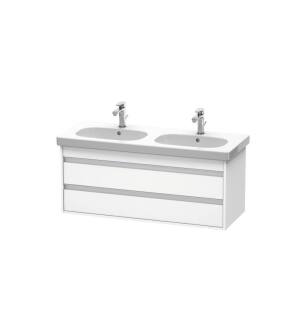 Duravit KT664901818 Ketho 45 1/4" Wall Mount Double Bathroom Vanity with Two Drawers in White Matte