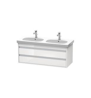 Duravit KT664902222 Ketho 45 1/4" Wall Mount Double Bathroom Vanity with Two Drawers in White High Gloss