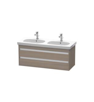 Duravit KT664903535 Ketho 45 1/4" Wall Mount Double Bathroom Vanity with Two Drawers in Oak Terra