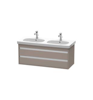 Duravit KT664904343 Ketho 45 1/4" Wall Mount Double Bathroom Vanity with Two Drawers in Basalt Matte