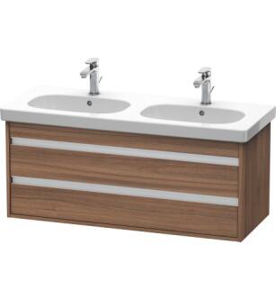 Duravit KT664907979 Ketho 45 1/4" Wall Mount Double Bathroom Vanity with Two Drawers in Natural Walnut