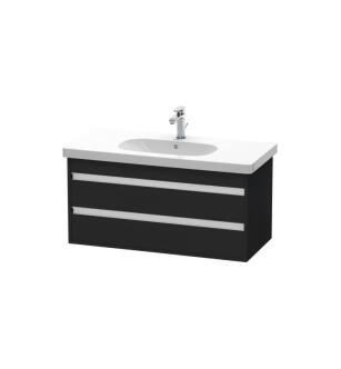 Duravit KT664801616 Ketho 39 3/8" Wall Mount Single Bathroom Vanity with Two Drawers in Black Oak