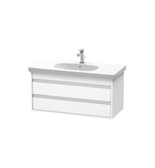 Duravit KT664801818 Ketho 39 3/8" Wall Mount Single Bathroom Vanity with Two Drawers in White Matte