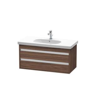 Duravit KT664802121 Ketho 39 3/8" Wall Mount Single Bathroom Vanity with Two Drawers in Walnut Dark