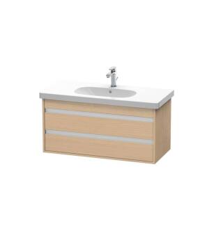 Duravit KT664803030 Ketho 39 3/8" Wall Mount Single Bathroom Vanity with Two Drawers in Natural Oak