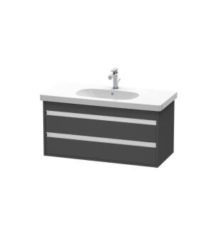 Duravit KT664804949 Ketho 39 3/8" Wall Mount Single Bathroom Vanity with Two Drawers in Graphite Matte