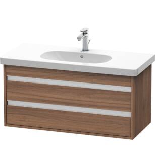 Duravit KT664807979 Ketho 39 3/8" Wall Mount Single Bathroom Vanity with Two Drawers in Natural Walnut