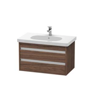 Duravit KT664702121 Ketho 31 1/2" Wall Mount Single Bathroom Vanity with Two Drawers in Walnut Dark