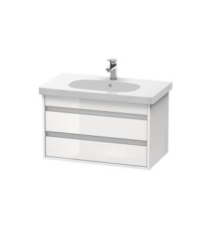Duravit KT664702222 Ketho 31 1/2" Wall Mount Single Bathroom Vanity with Two Drawers in White High Gloss
