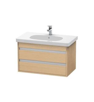 Duravit KT664703030 Ketho 31 1/2" Wall Mount Single Bathroom Vanity with Two Drawers in Natural Oak