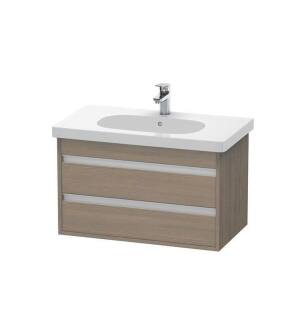 Duravit KT664703535 Ketho 31 1/2" Wall Mount Single Bathroom Vanity with Two Drawers in Oak Terra