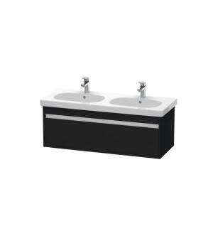 Duravit KT666901616 Ketho 45 1/4" Wall Mount Double Bathroom Vanity with One Drawer in Black Oak