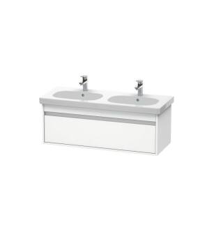 Duravit KT666901818 Ketho 45 1/4" Wall Mount Double Bathroom Vanity with One Drawer in White Matte