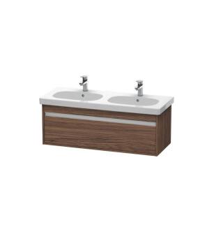 Duravit KT666902121 Ketho 45 1/4" Wall Mount Double Bathroom Vanity with One Drawer in Walnut Dark