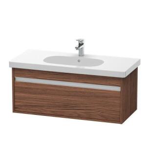 Duravit KT666802121 Ketho 39 3/8" Wall Mount Single Bathroom Vanity with One Drawer in Walnut Dark