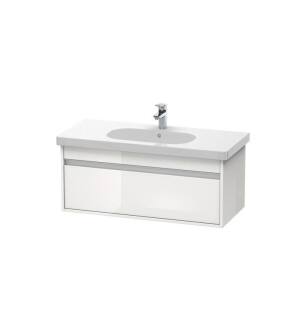 Duravit KT666802222 Ketho 39 3/8" Wall Mount Single Bathroom Vanity with One Drawer in White High Gloss