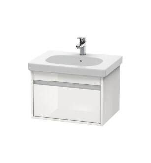 Duravit KT667002222 Ketho 23 5/8" Wall Mount Single Bathroom Vanity with One Drawer in White High Gloss