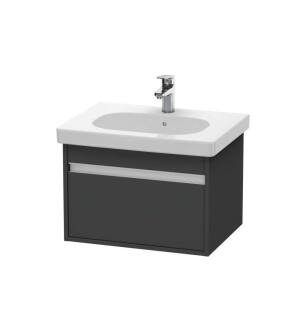 Duravit KT667004949 Ketho 23 5/8" Wall Mount Single Bathroom Vanity with One Drawer in Graphite Matte