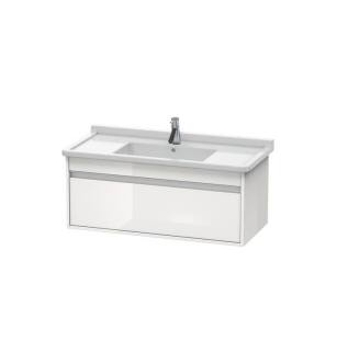 Duravit KT666502222 Ketho 39 3/8" Wall Mount Single Bathroom Vanity with One Drawer in White High Gloss