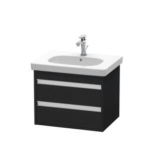 Duravit KT665001616 Ketho 25 5/8" Wall Mount Single Bathroom Vanity with Two Drawers in Black Oak