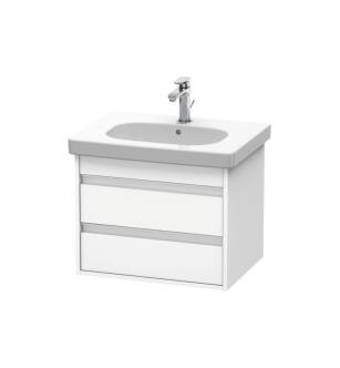 Duravit KT665001818 Ketho 25 5/8" Wall Mount Single Bathroom Vanity with Two Drawers in White Matte