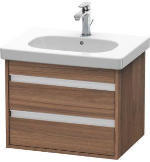 Duravit KT665007979 Ketho 25 5/8" Wall Mount Single Bathroom Vanity with Two Drawers in Natural Walnut