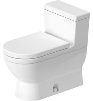 Duravit 2120012001 Starck 3 Single Flush One-Piece Floor Mounted Elongated Toilet in Hygiene Glaze